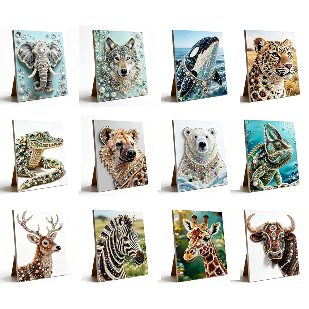 Pintura Diamante DIY de Animales, Kit Autoadhesivo, 23×30 cm image 2