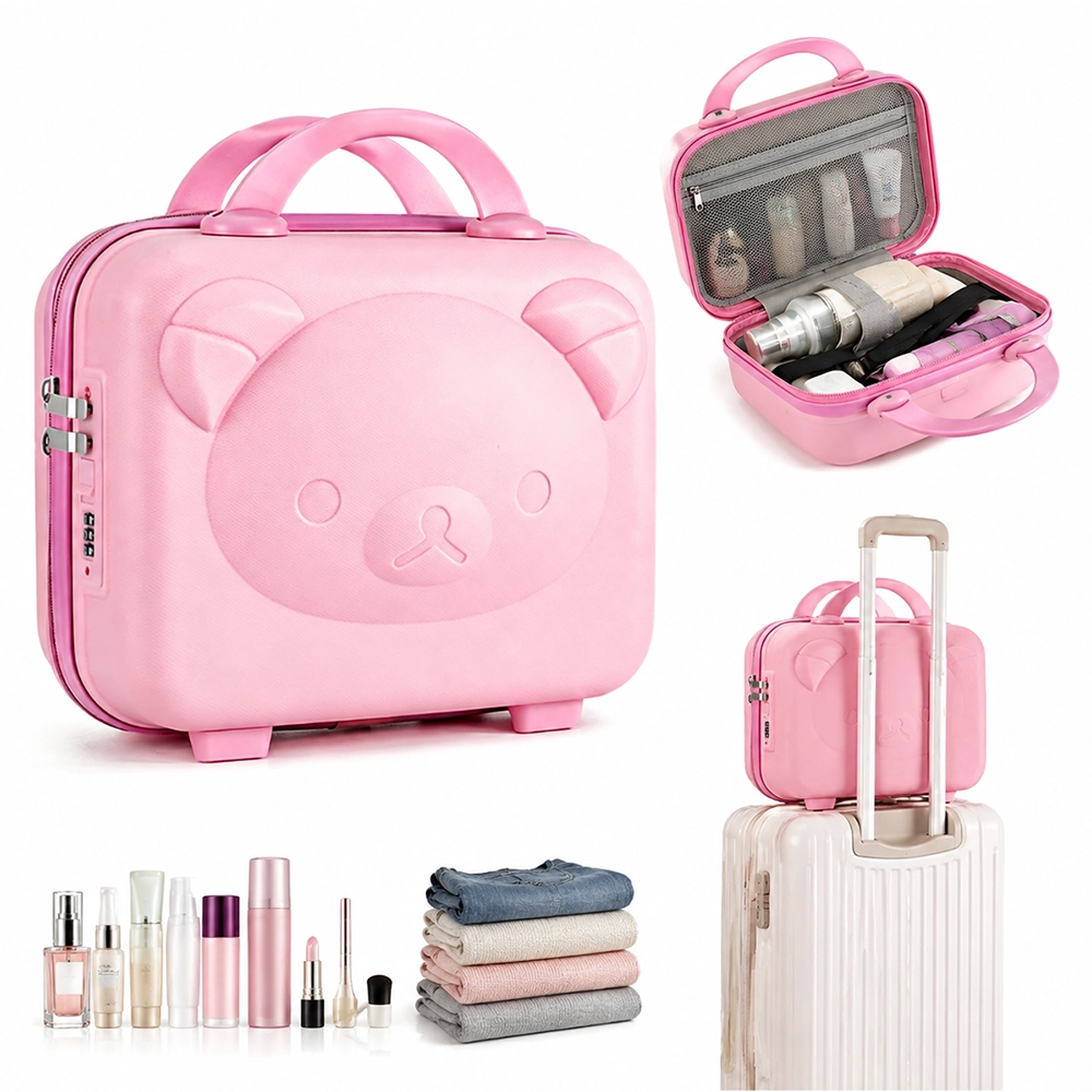 Maleta Infantil de PP de 14 Pulgadas, con Cerradura, para Maquillaje y Regalos
