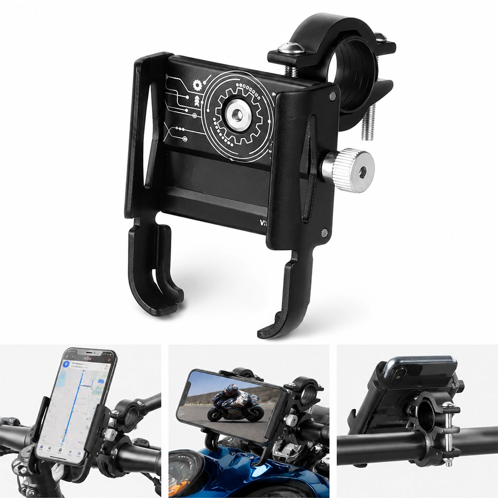 Soporte Universal de Aluminio para Celular de Bicicleta y Motocicleta