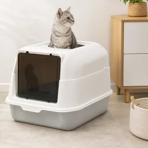 Caja de Arena para Gatos de Plástico Grande Anti Salpicadura