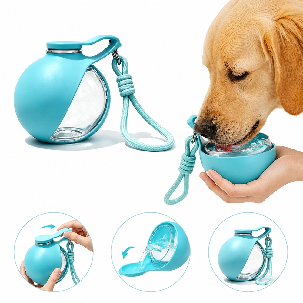 Botella de Agua Plegable para Mascota Plástico y Silicona Outdoor image 1