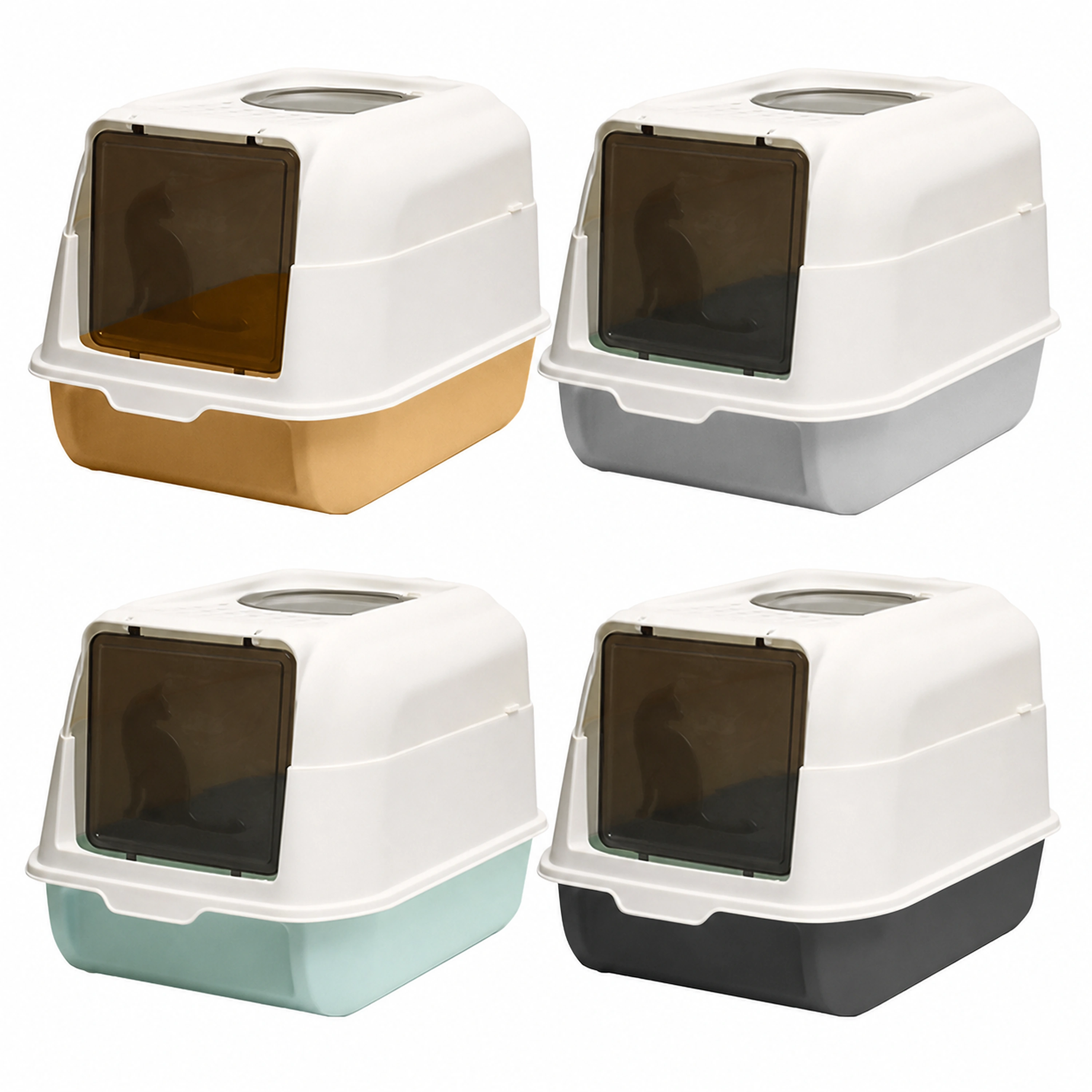Caja de Arena para Gatos de Plástico Grande Anti Salpicadura