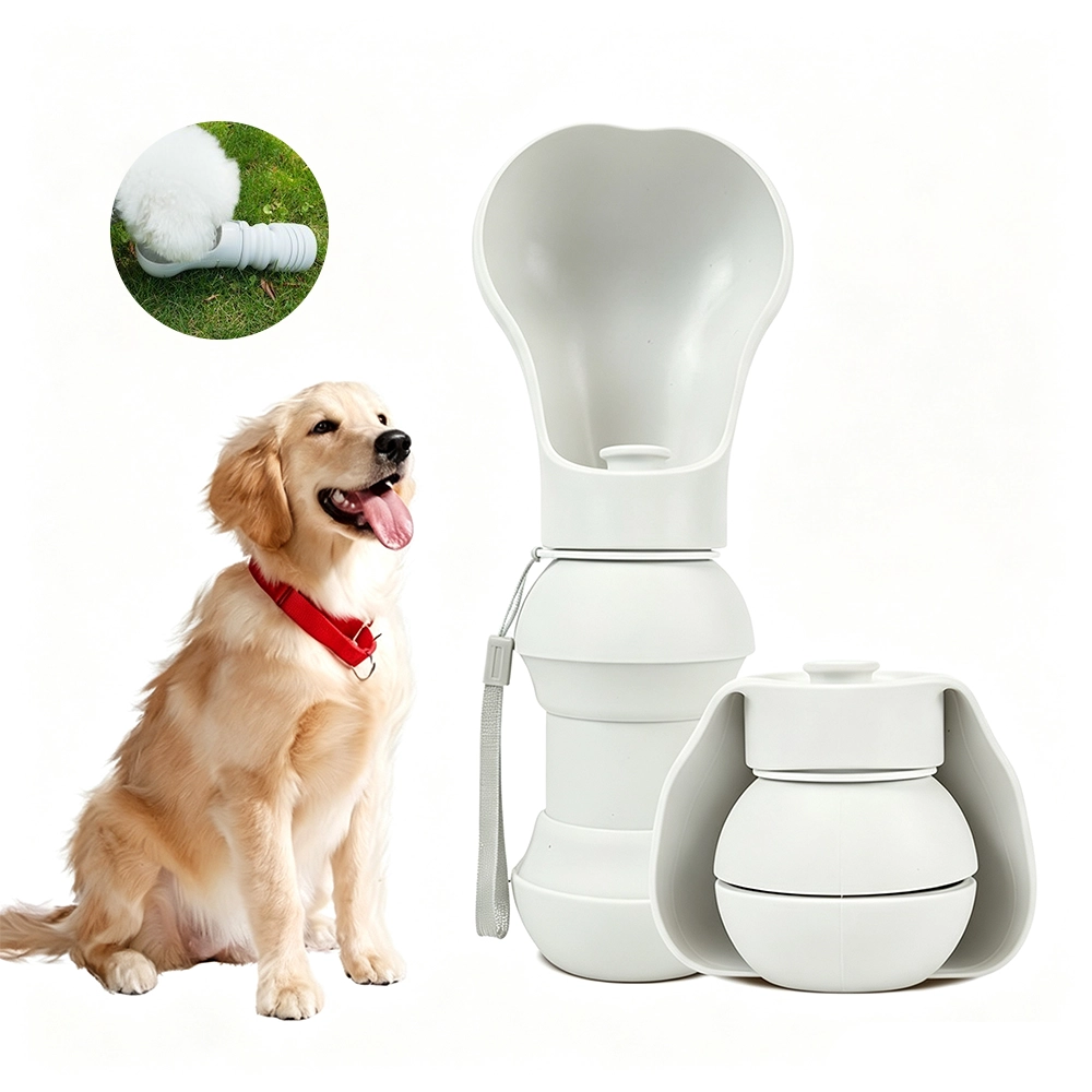 Botella de Agua Portátil para Perro Plástico y Silicona Plegable 550ml image 1