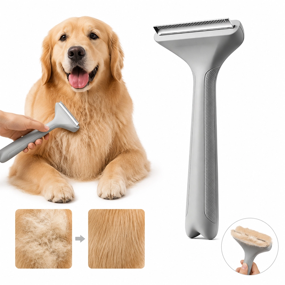 Cepillo Deslanador para Mascota Plástico y Metal