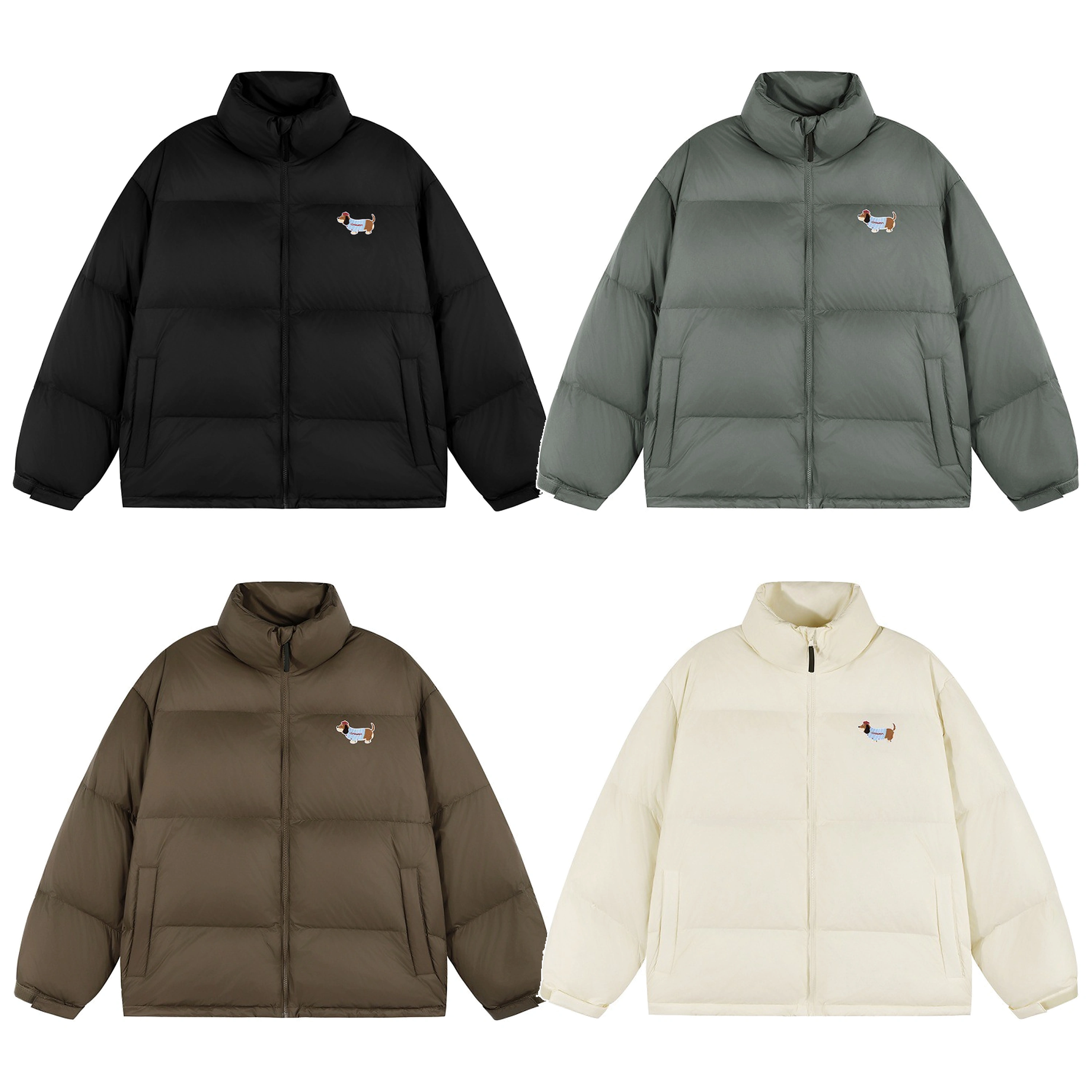 Chaqueta acolchada unisex, textura arrugada, tipo puffer, holgada, coreana, petite