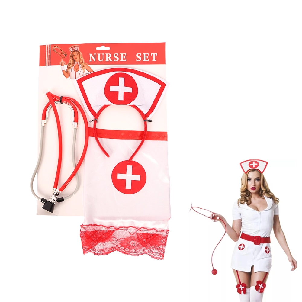 Set de Accesorios de Enfermera de Plástico 3 Piezas Blanco para Fiesta image 1