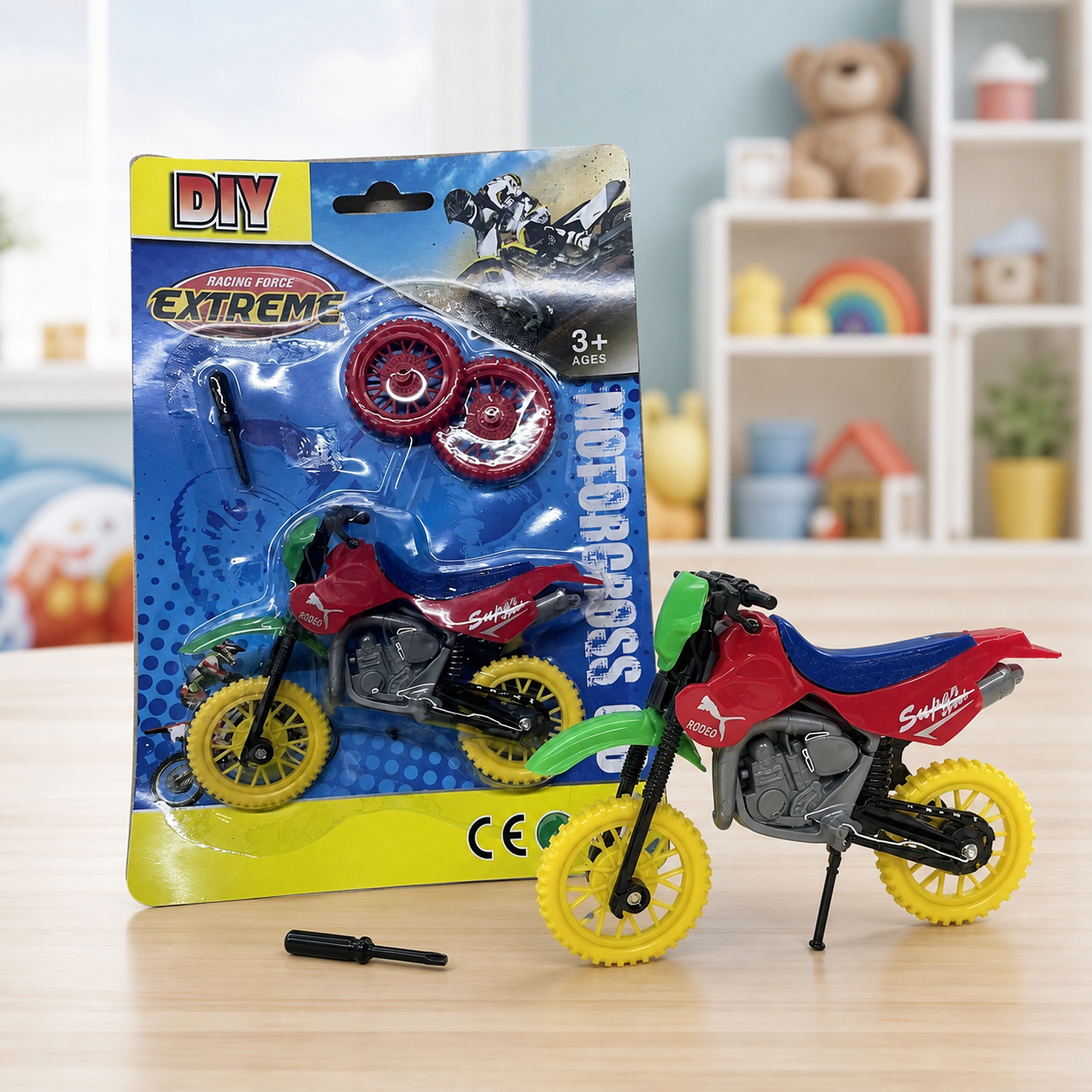 Motocicleta Mini de Juguete de Plástico para Niños, 16 × 22 cm