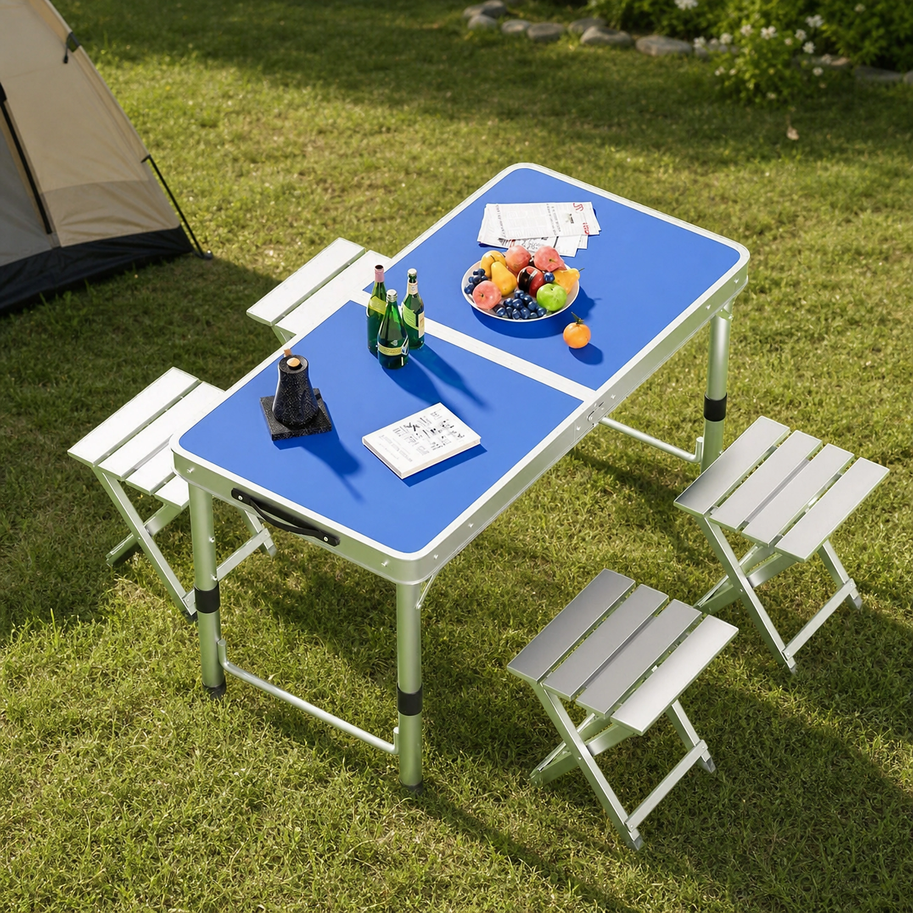 Mesa Plegable de Aluminio para Camping 120x60cm image 1