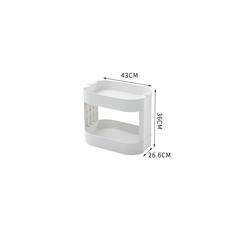 Carrito Organizador de Plástico Multinivel con Ruedas para Cocina, 43x97.1x26.6 cm