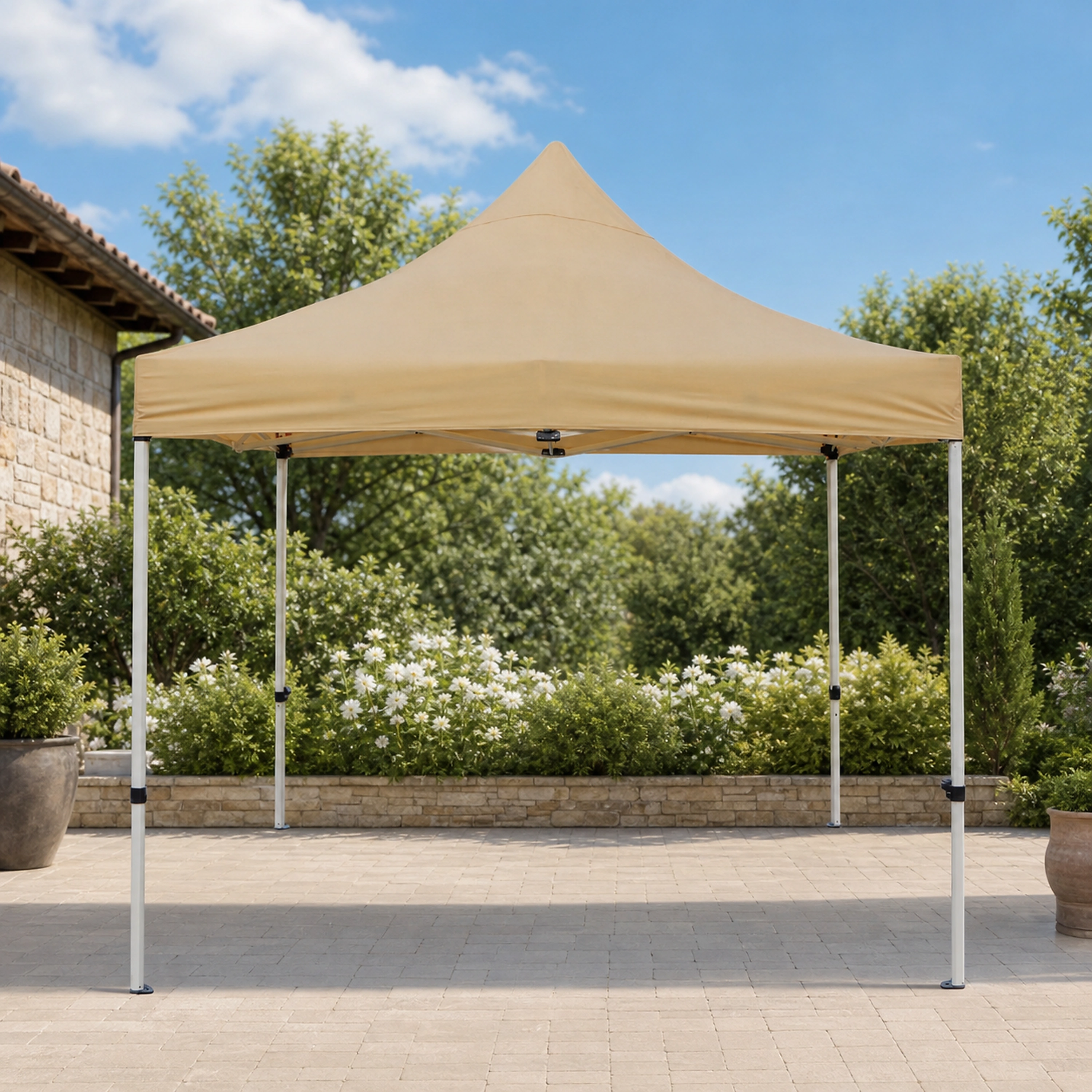 Carpa de Tela Oxford 4 Patas Anti Lluvia 2.9x2.9m