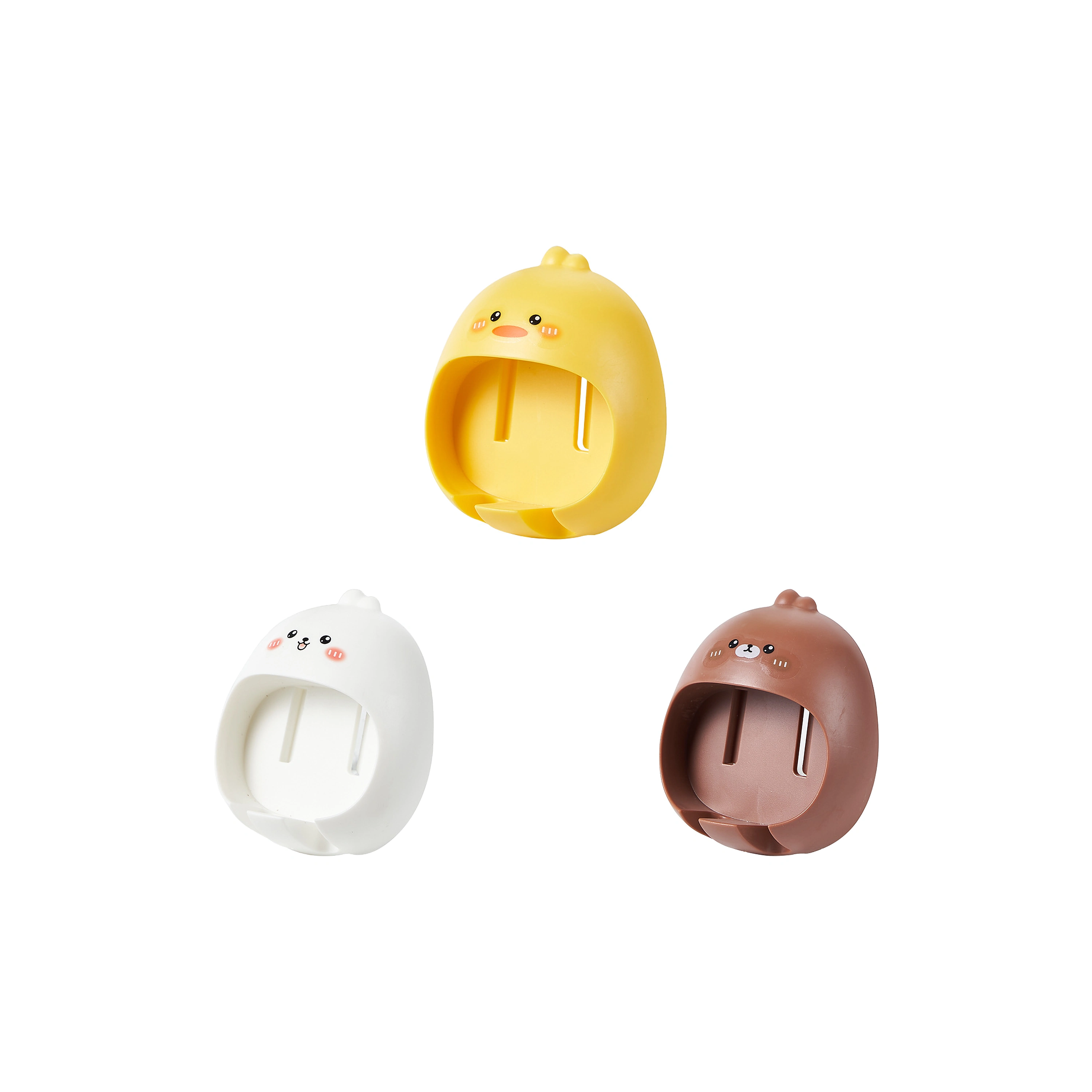 Porta Cepillos Infantil de Plástico de Pared para Baño