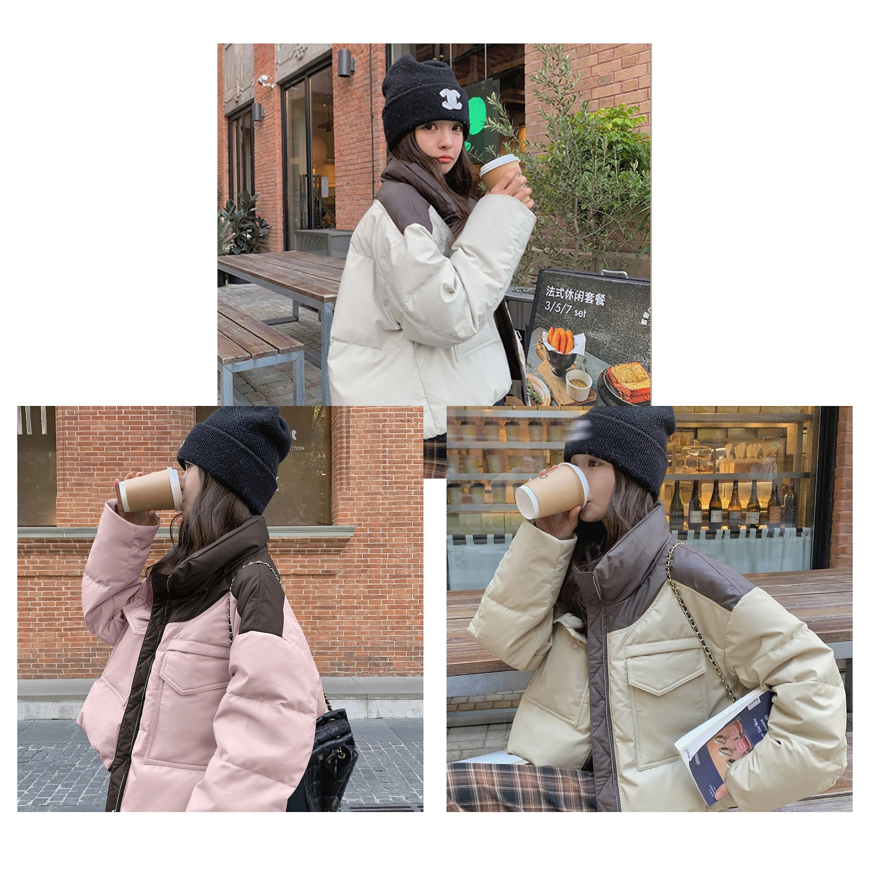Chaqueta acolchada mujer, piel proteica, corta, holgada, coreana, petite