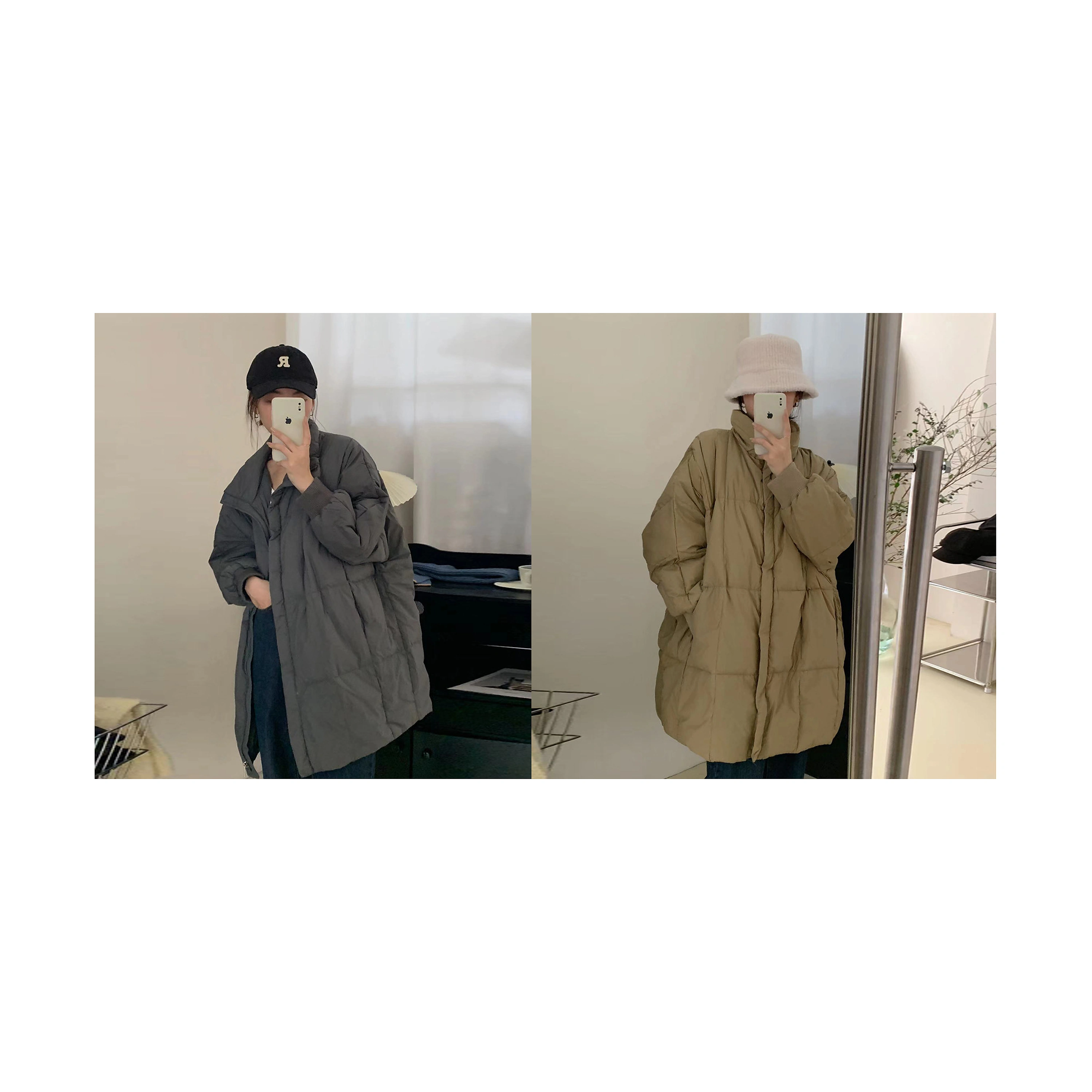 Chaqueta acolchada mujer, nailon 420D, pasada la rodilla, holgada, coreana image 2