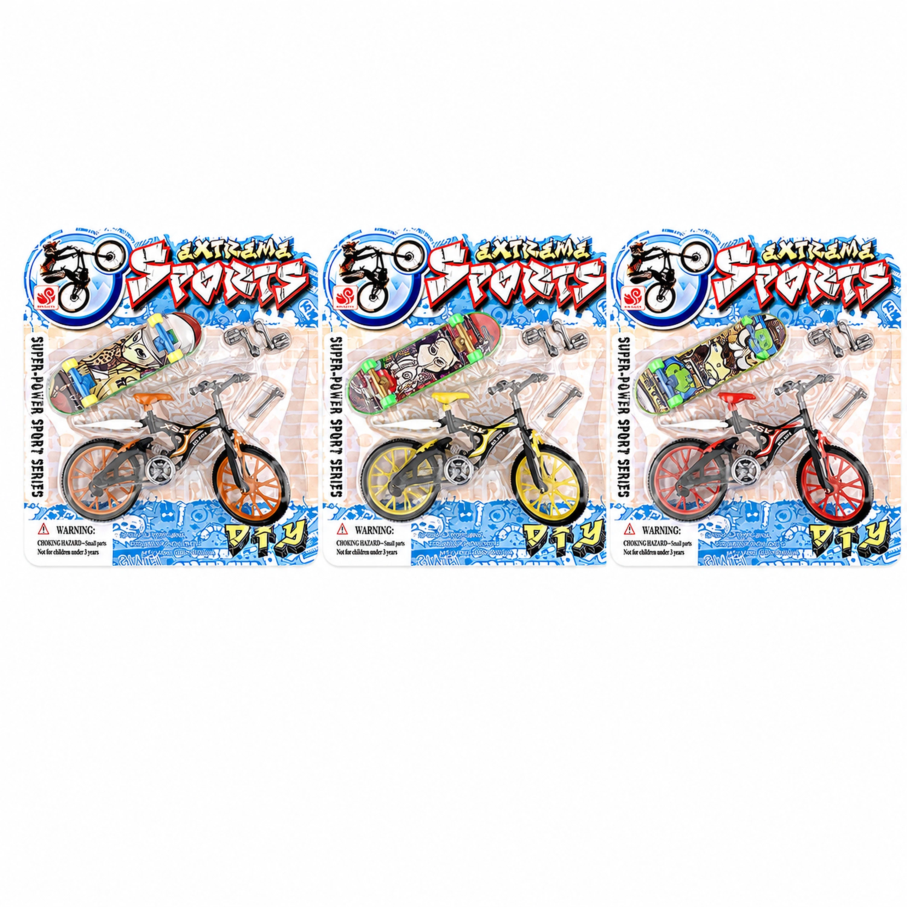 Set de Bicicleta y Patineta de Dedo de Plástico