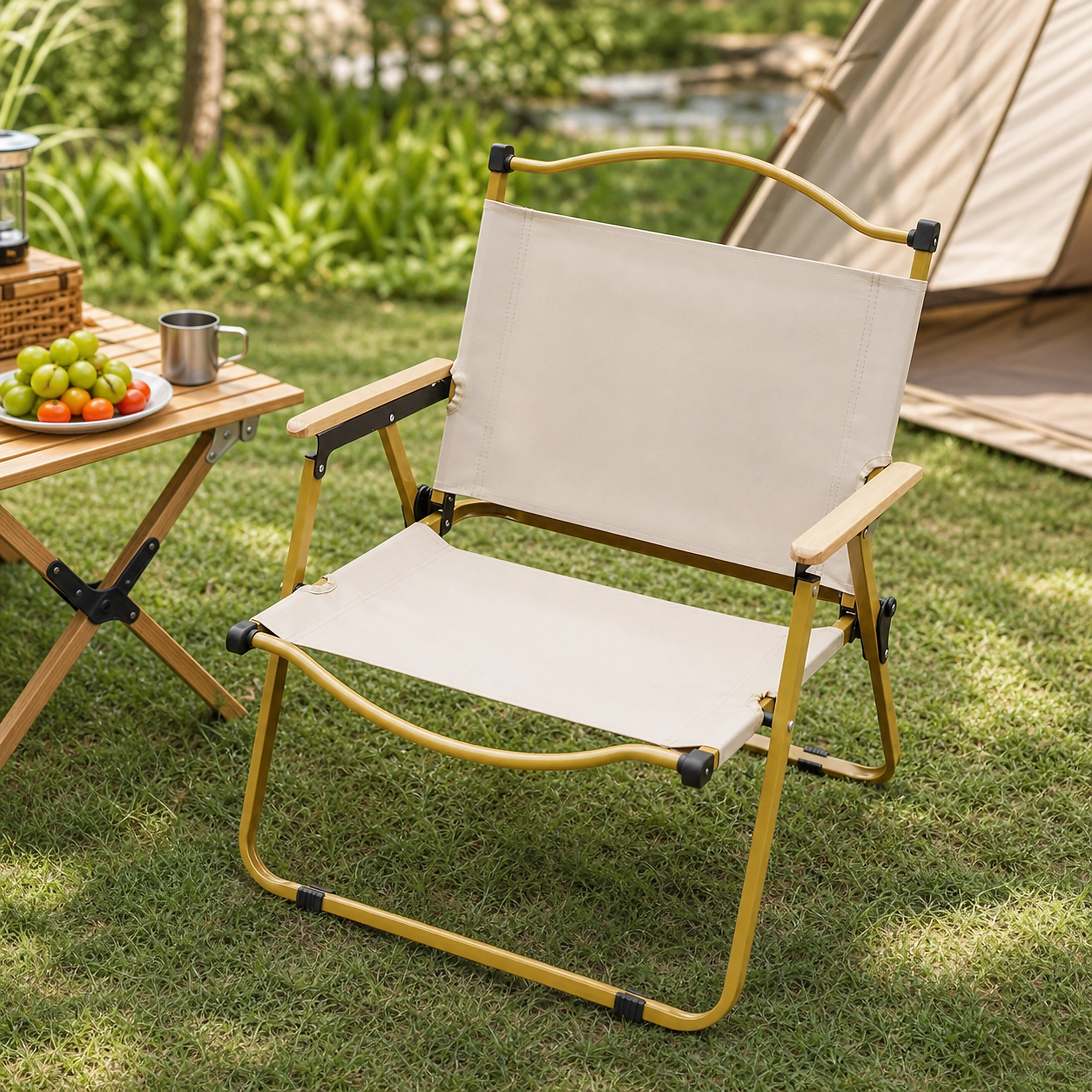 Silla Plegable de Tela Oxford para Camping 55x43x39cm image 1