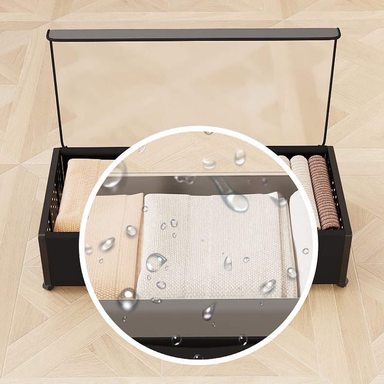 Caja organizadora bajo cama, PP y tela no tejida, con ruedas, plana, antipolvo, 63.7 x 31 x 18.6 cm