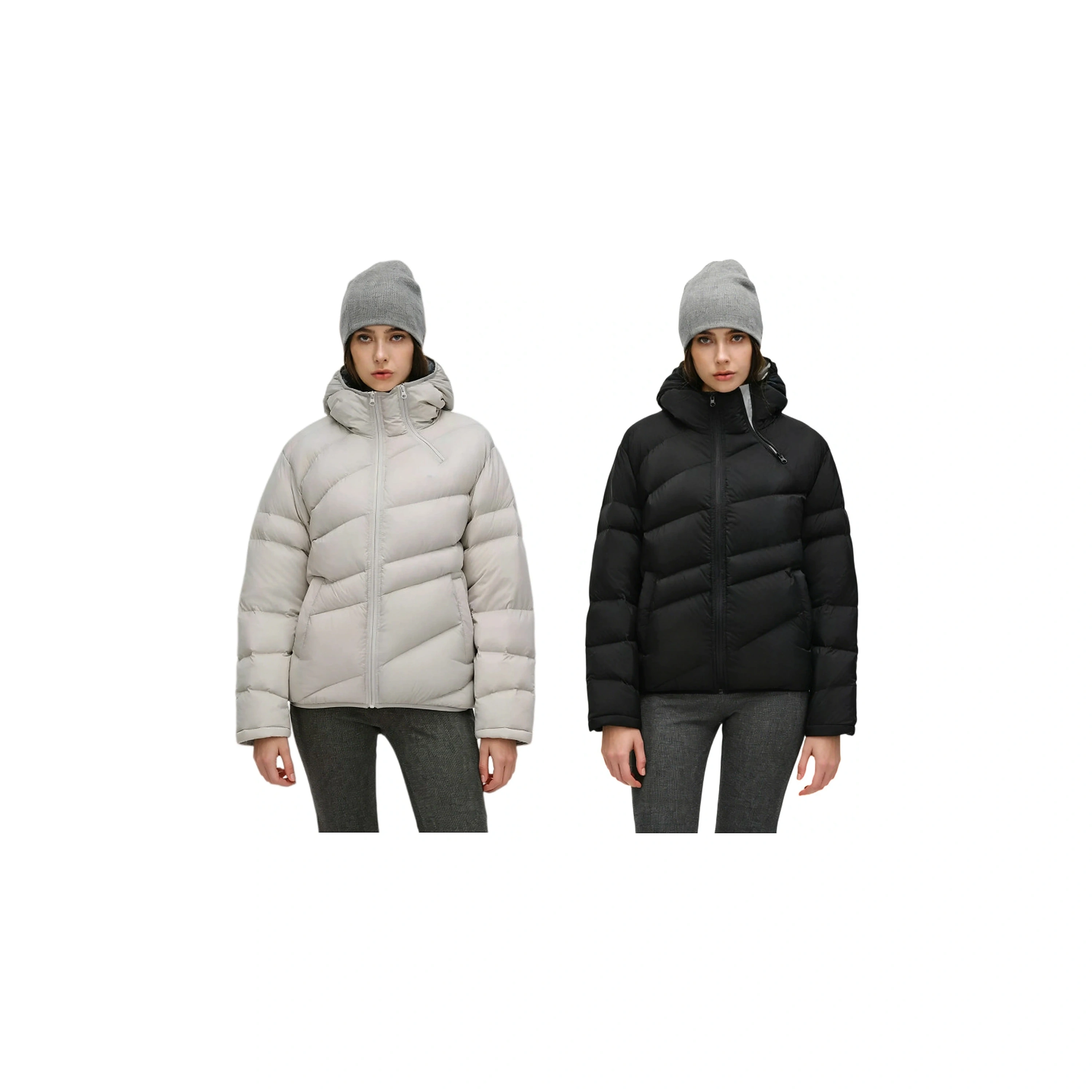 Chaqueta acolchada mujer, chunyafang 400T, con capucha, tipo puffer, holgada, talla grande
