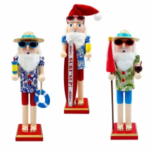 Cascanueces Decorativo de Madera con Diseño Hawaiano para Navidad, 38 cm