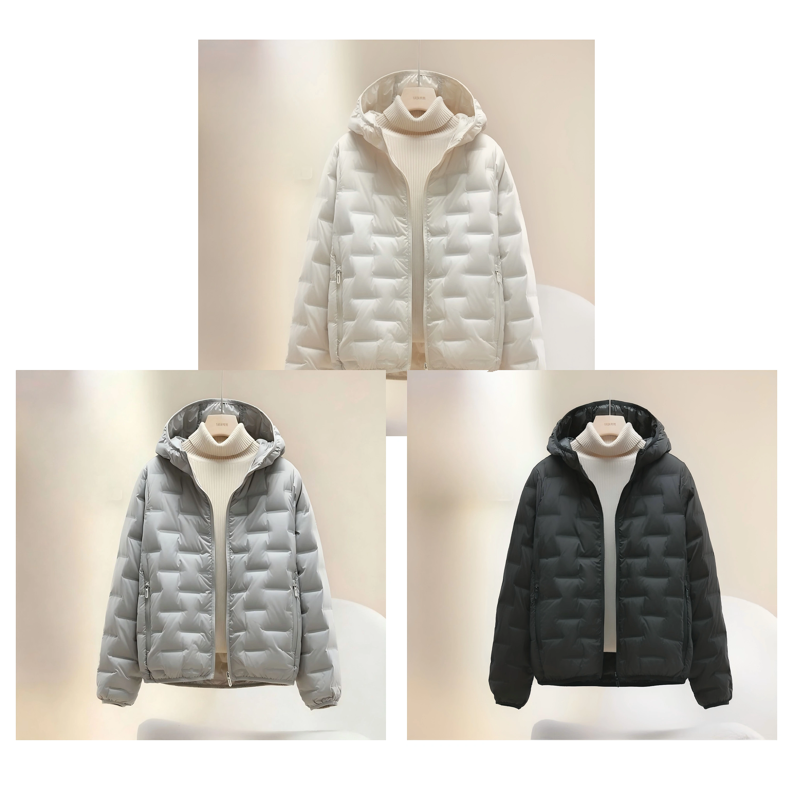 Chaqueta acolchada mujer, chunyafang 400T, corte slim, gruesa, coreana, petite, termica