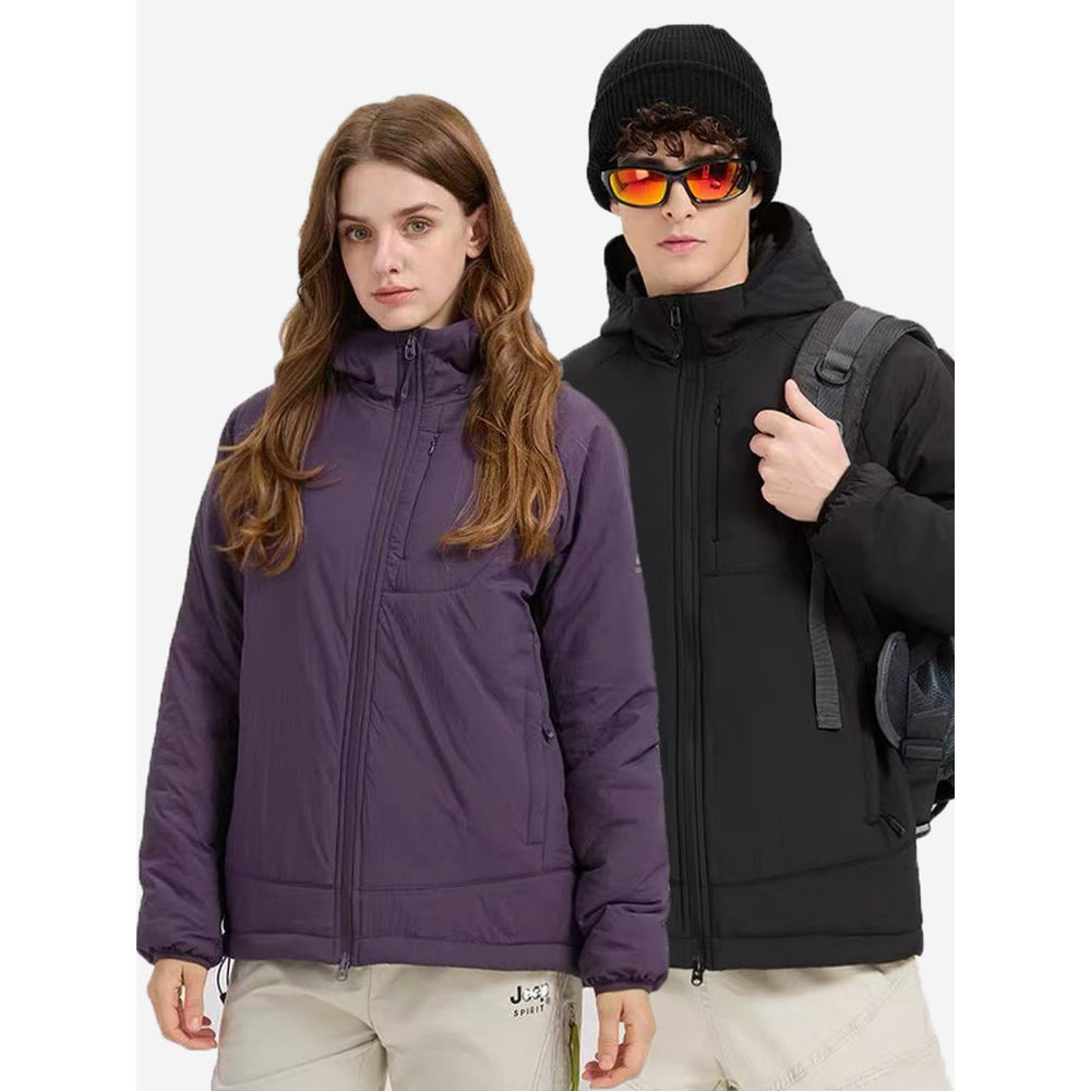 Chaqueta acolchada unisex, chunyafang 400T, con capucha, holgada, gruesa, estilo outdoor image 1