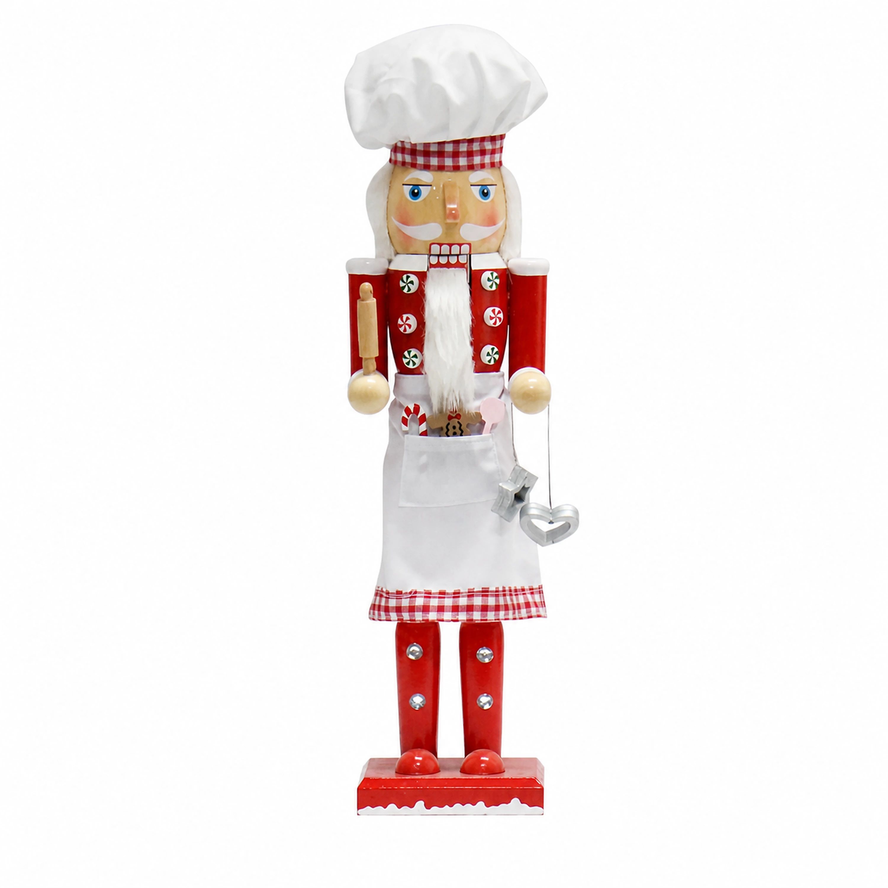 Cascanueces Decorativo de Madera con Diseño de Chef para Navidad, 38 cm