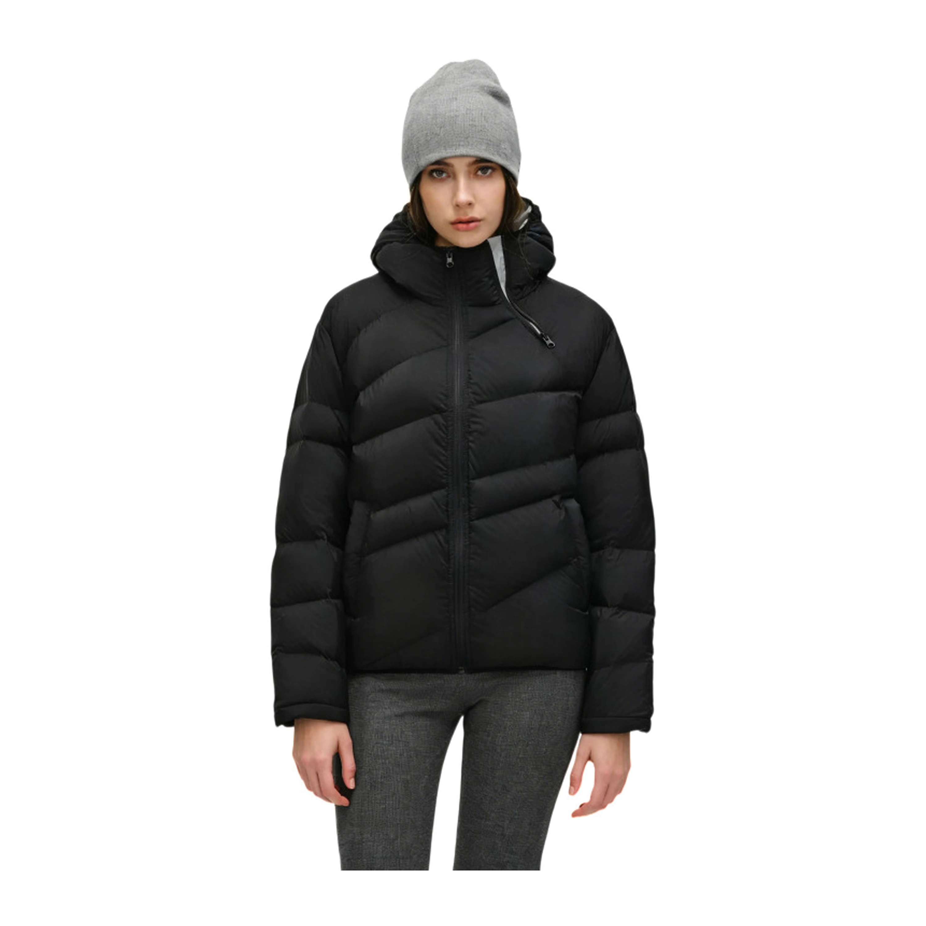 Chaqueta acolchada mujer, chunyafang 400T, con capucha, tipo puffer, holgada, talla grande