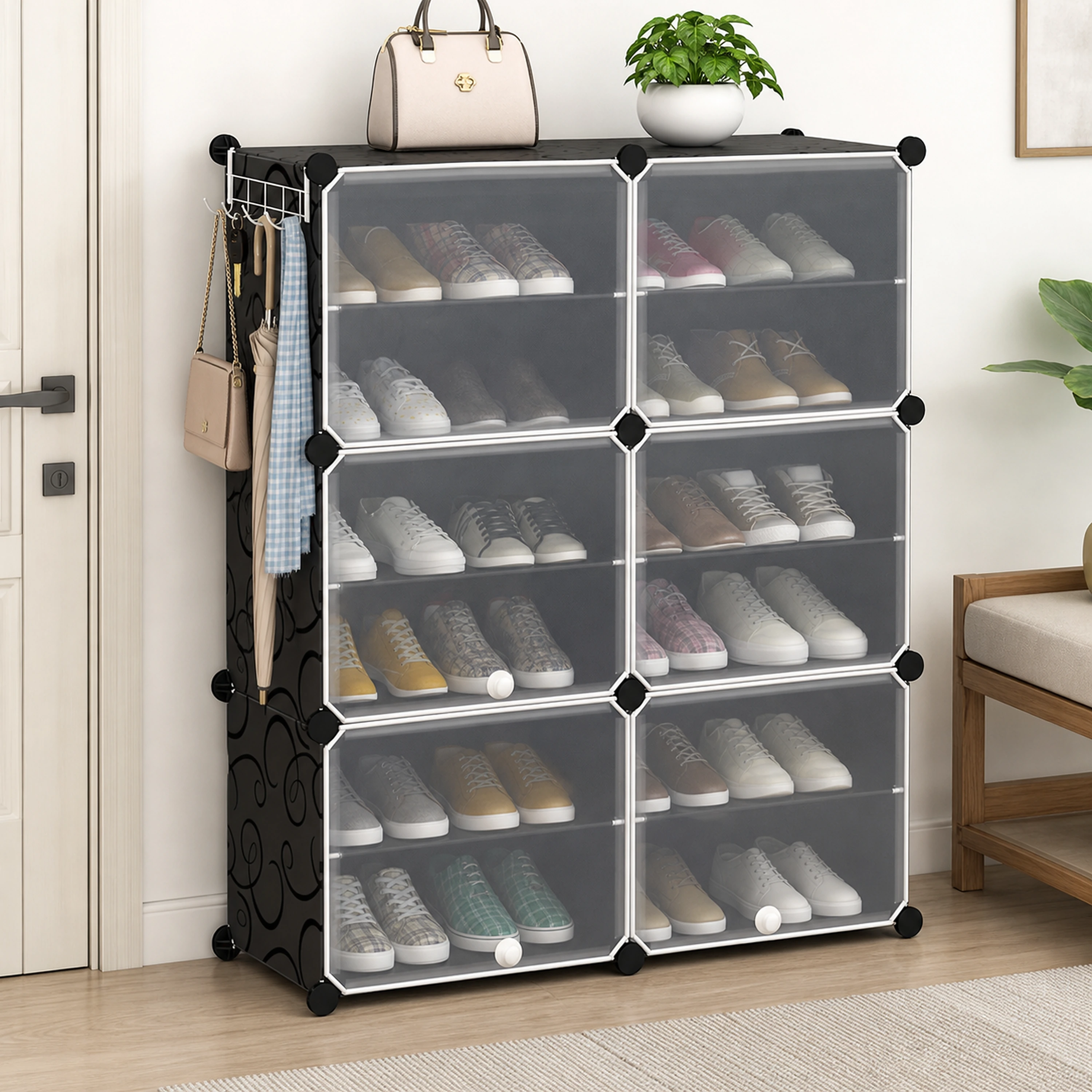 Zapatero Antipolvo de Plástico para Entrada 85x32x96cm