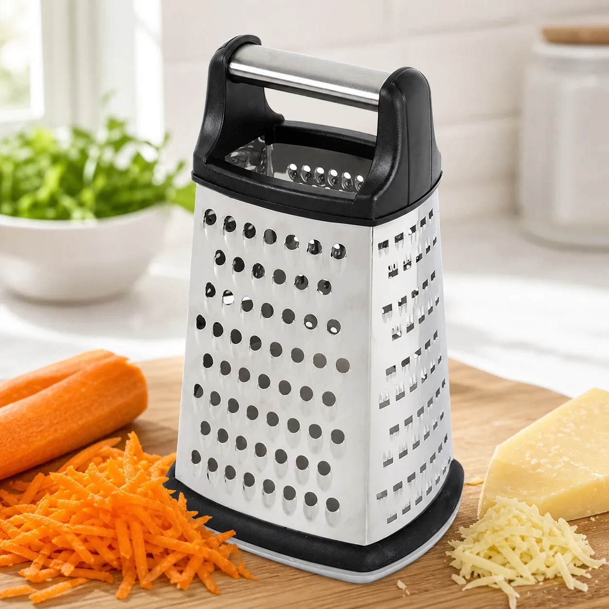 Rallador de Queso de Acero Inoxidable, 4 Caras