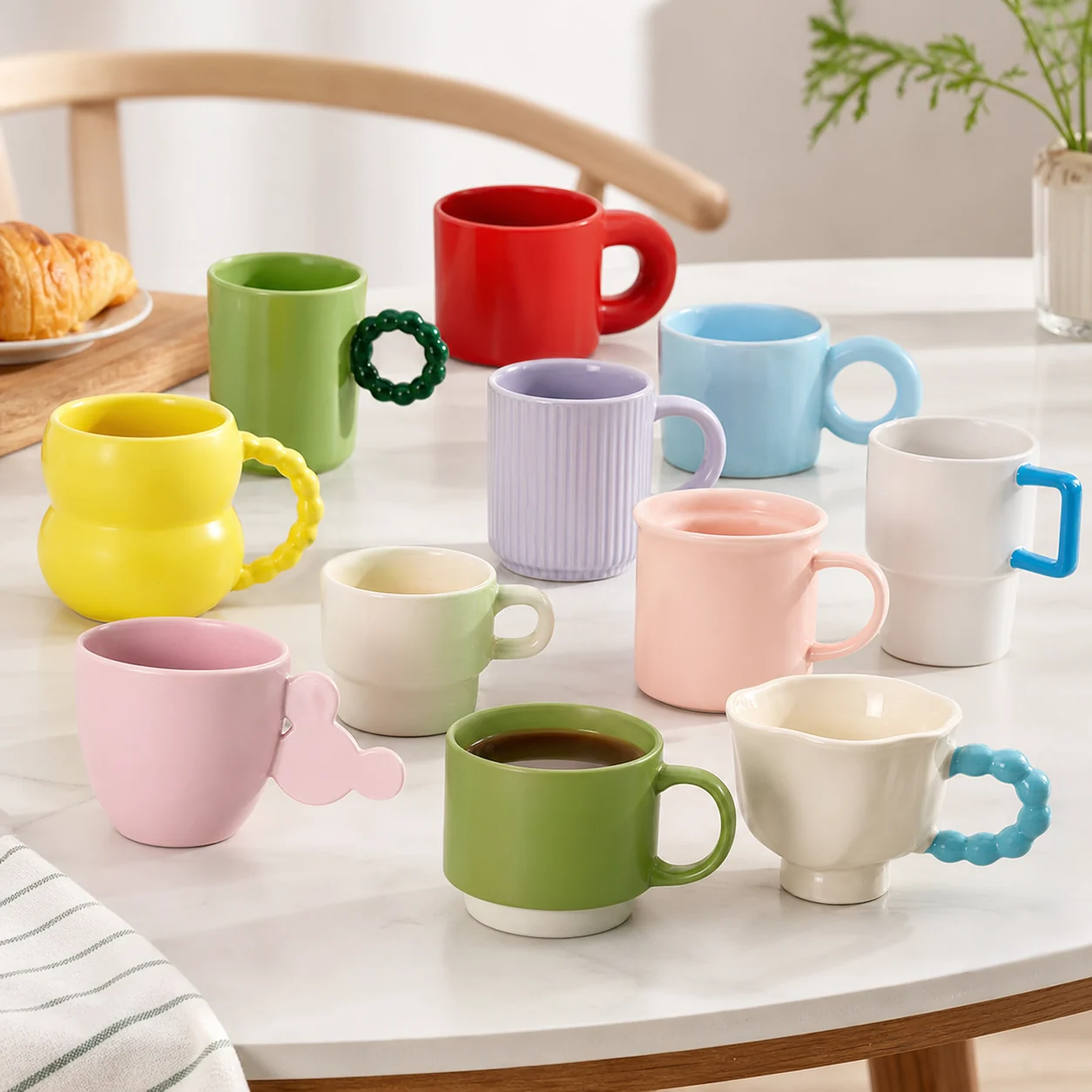 Taza de Cerámica Apilable Personalizable para Café y Regalo