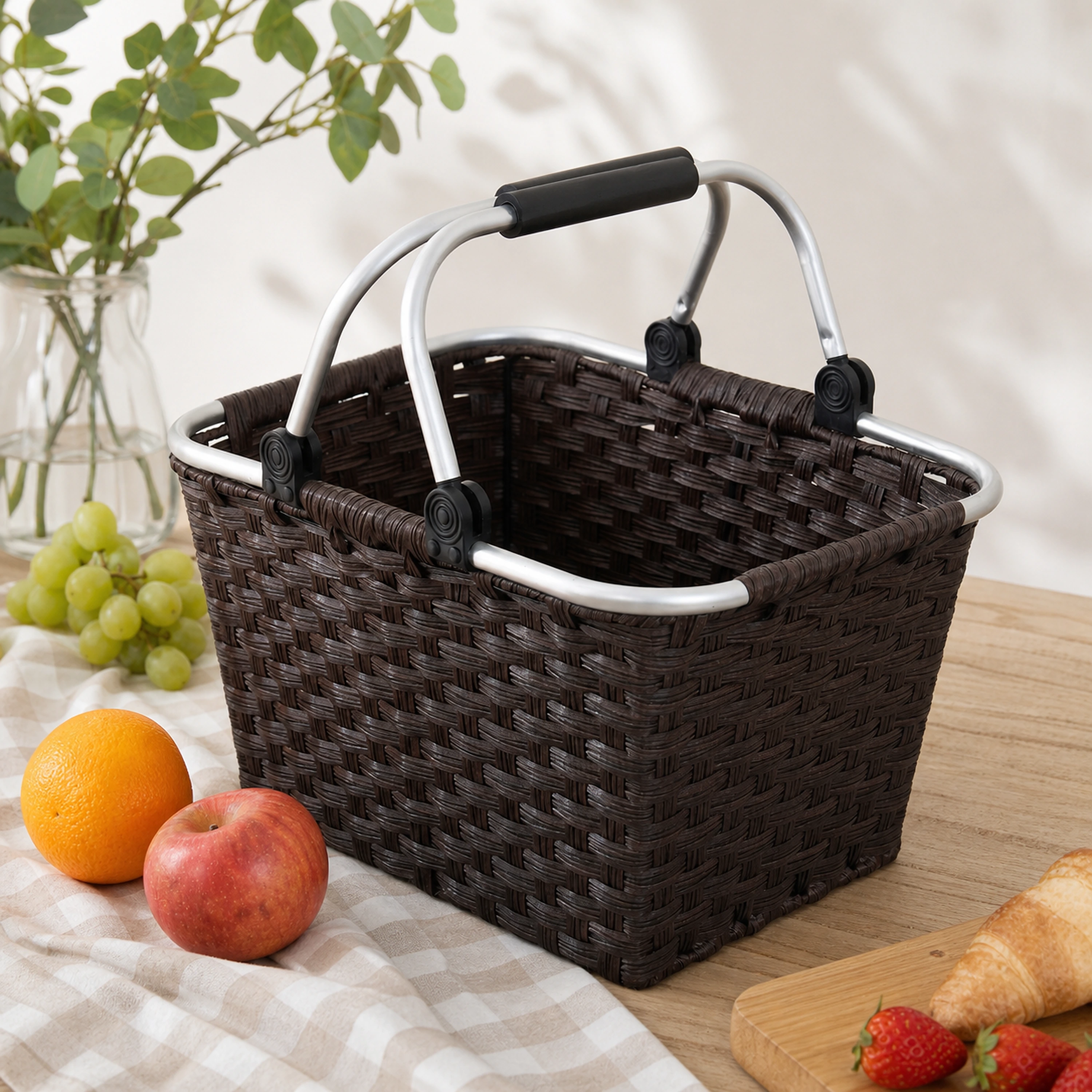 Canasta de Picnic de Plástico para Camping 40x30x18.5cm