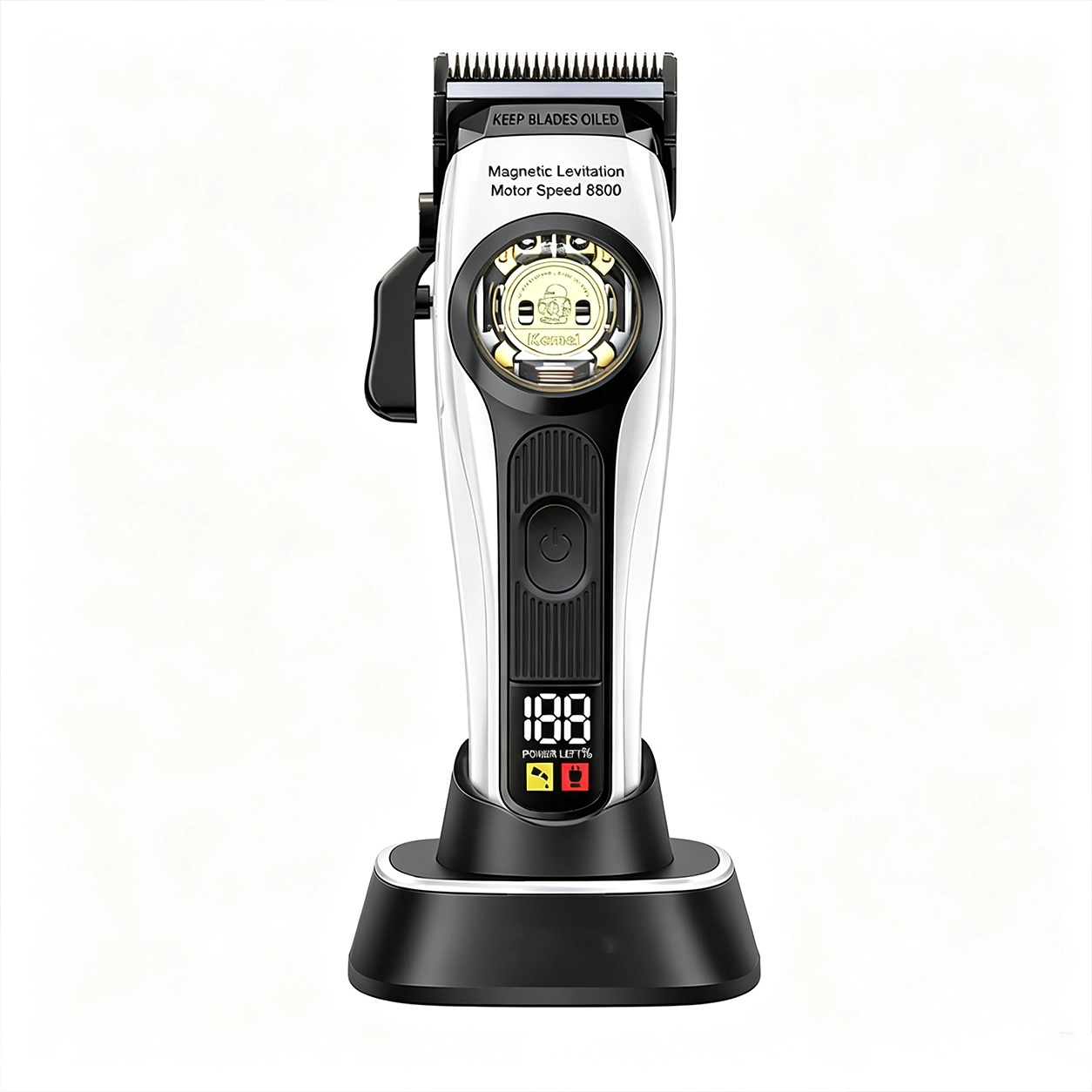 Cortadora de Cabello Eléctrica sin Escobillas con Pantalla Digital Plástico y Metal