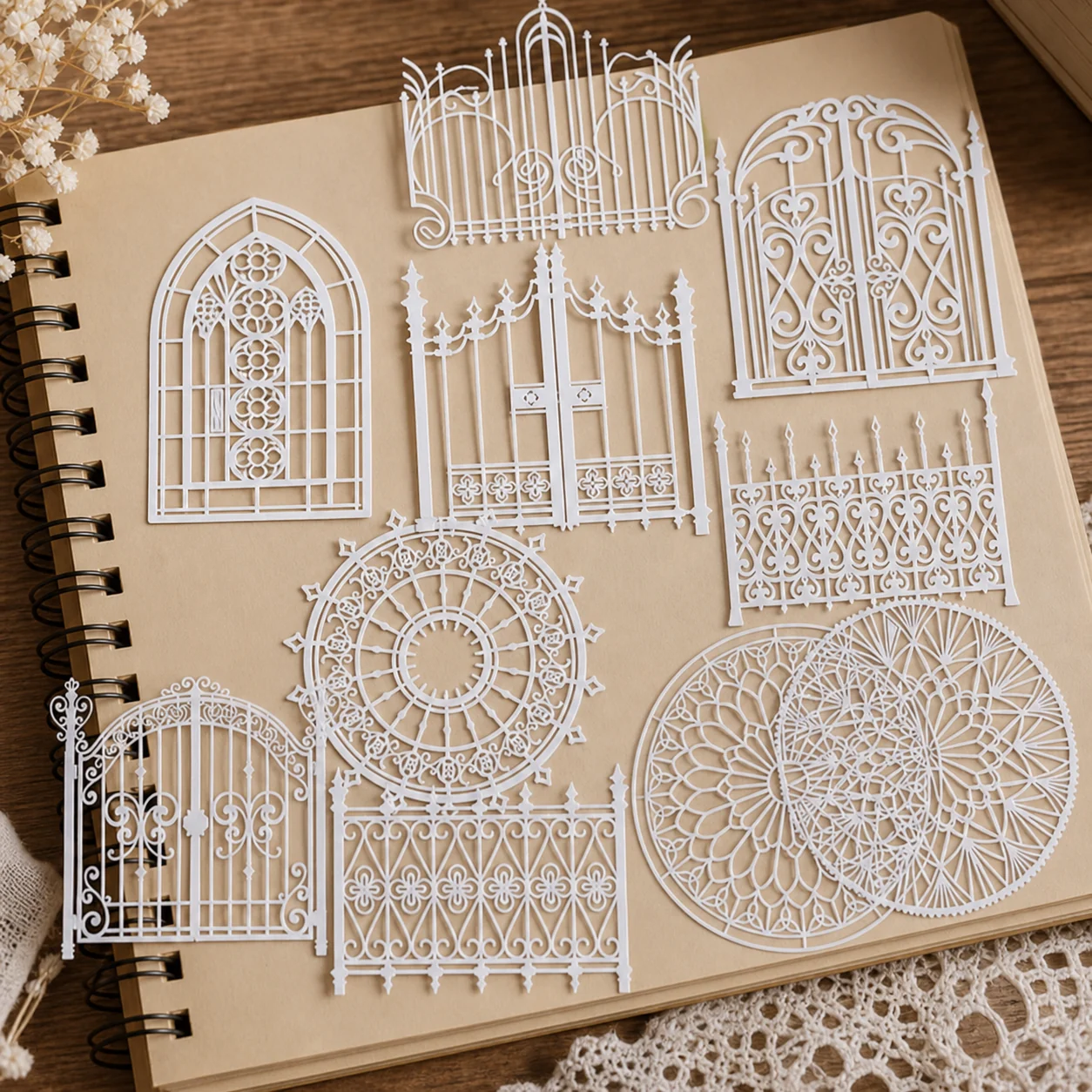 Papel Calado Vintage Serie Alicia para Scrapbooking image 1