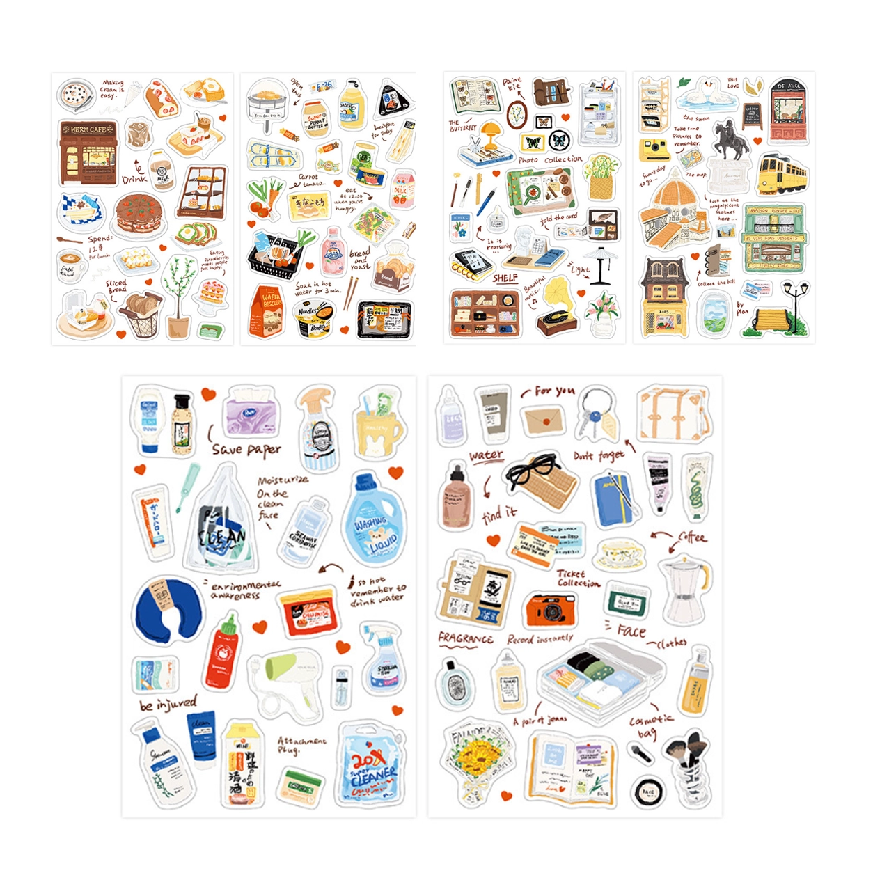Stickers de Papel Washi Serie Viaje para Scrapbooking