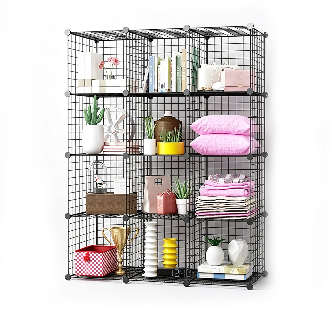 Estante de Malla de Hierro Organizador para Hogar 110x37x145cm