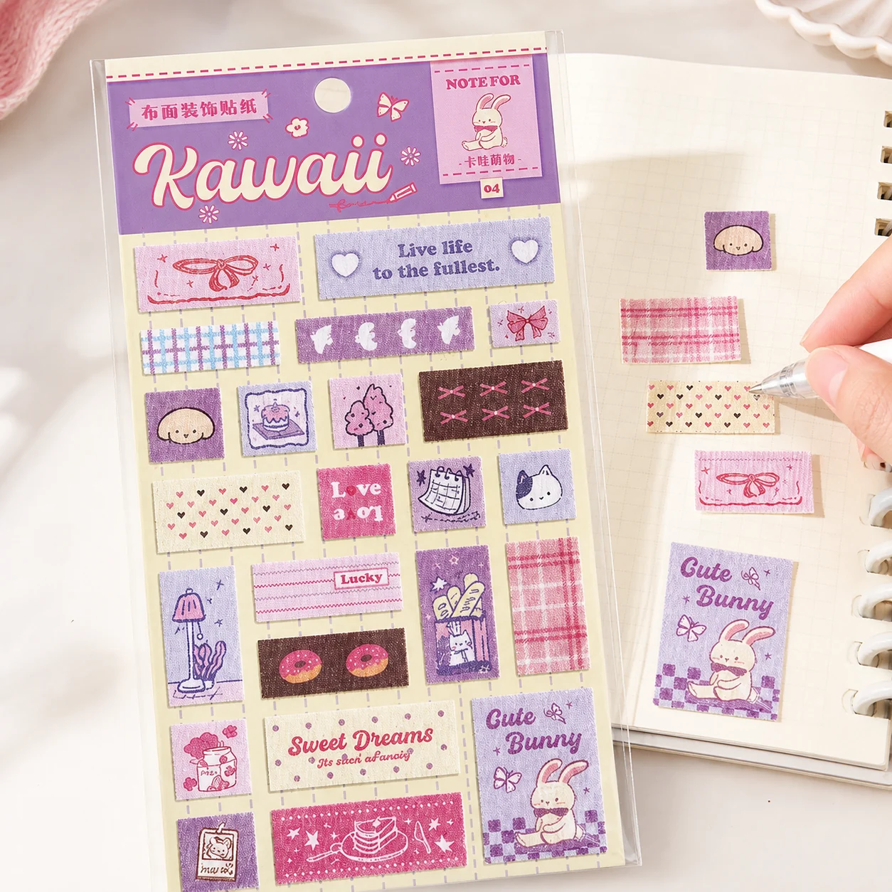 Stickers Decorativos de Tela Ilustrados para Scrapbooking