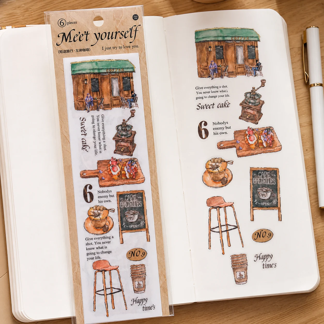 Cinta Washi Vintage con Ilustraciones para Scrapbooking image 1