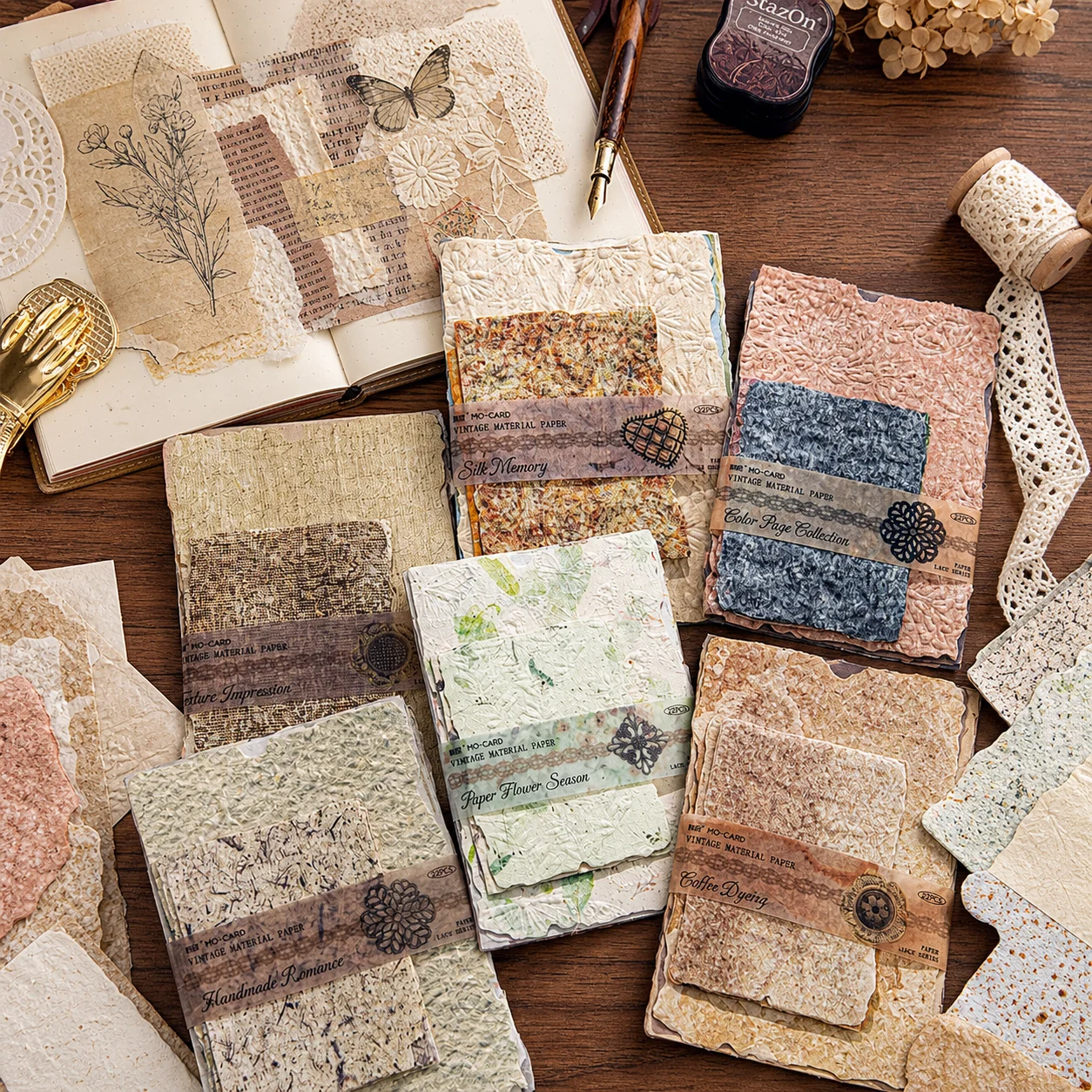 Papel de Fondo Vintage con Relieve Texturizado para Scrapbooking image 1