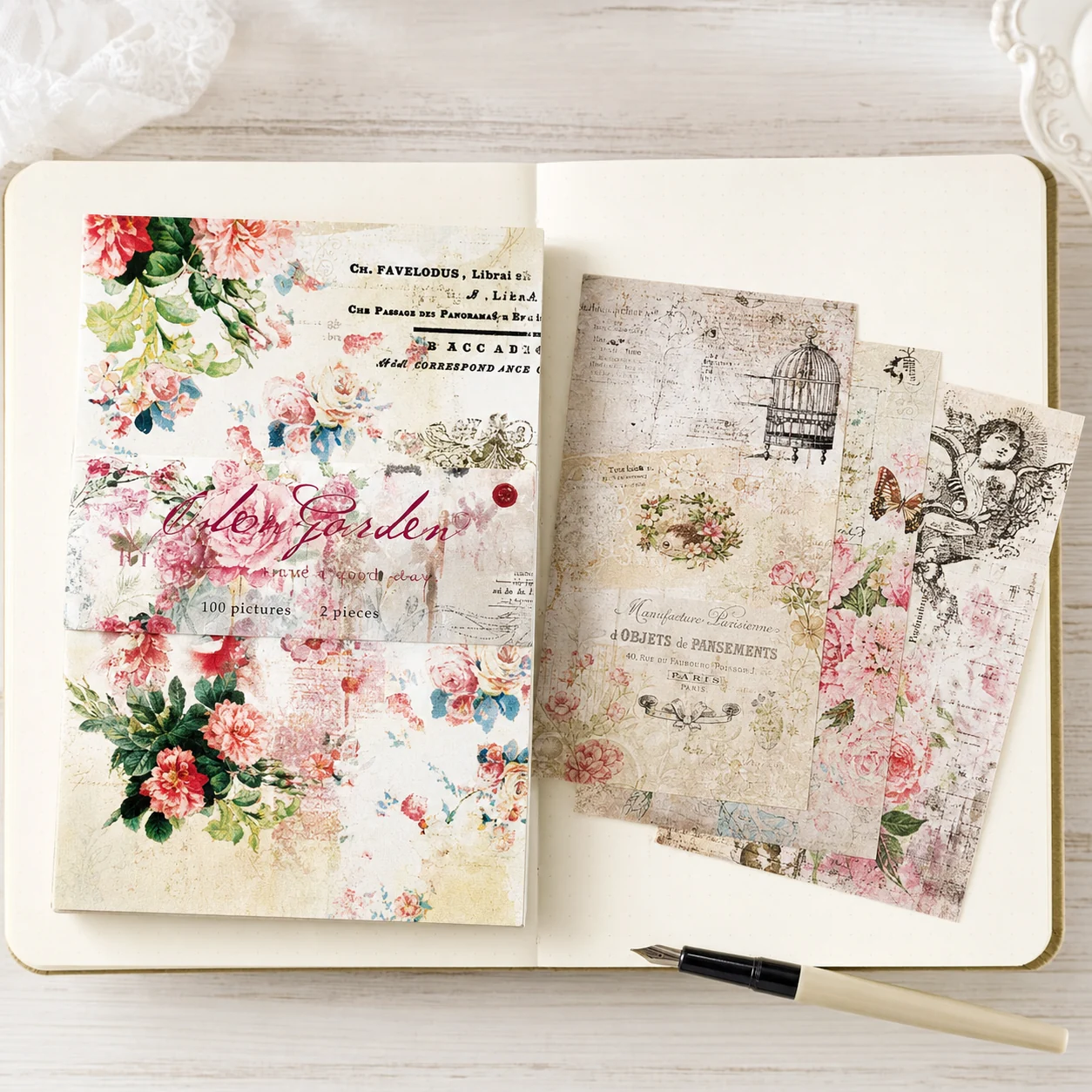 Block de Papel Decorativo Vintage para Scrapbooking y DIY image 1