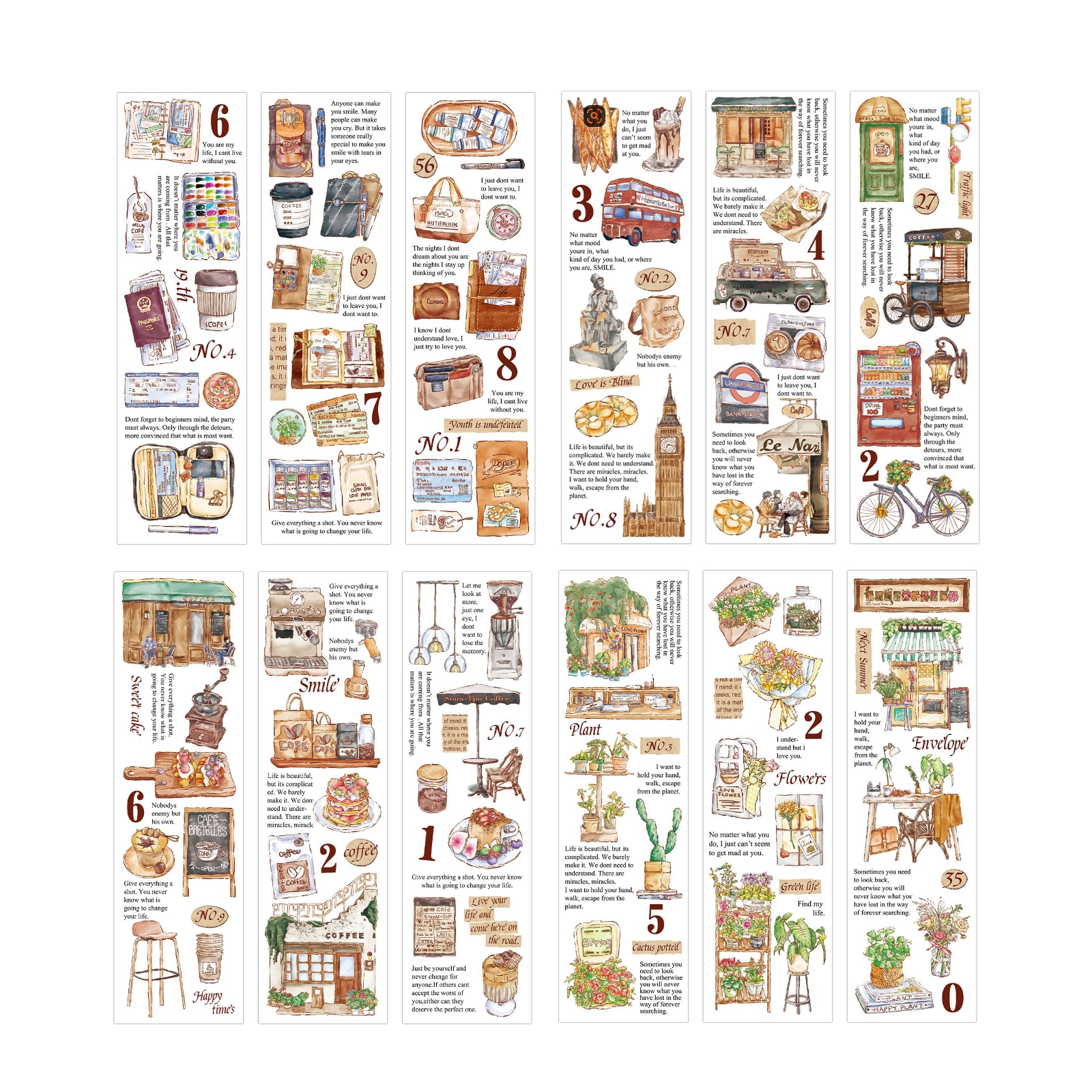 Cinta Washi Vintage con Ilustraciones para Scrapbooking image 2