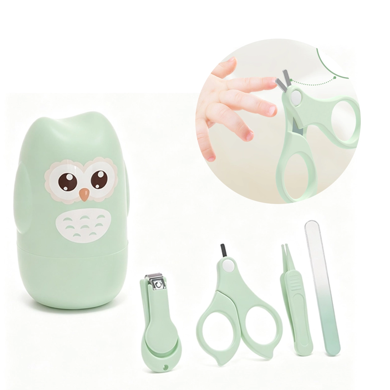 Kit de Cuidado de Uñas para Bebé Portátil de Acero Inoxidable