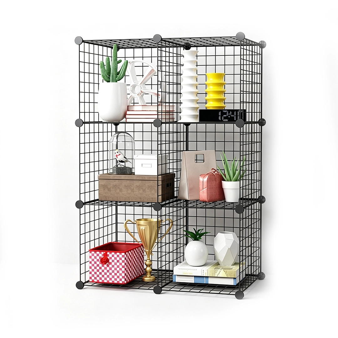 Estante de Malla de Hierro Organizador para Hogar 110x37x110cm