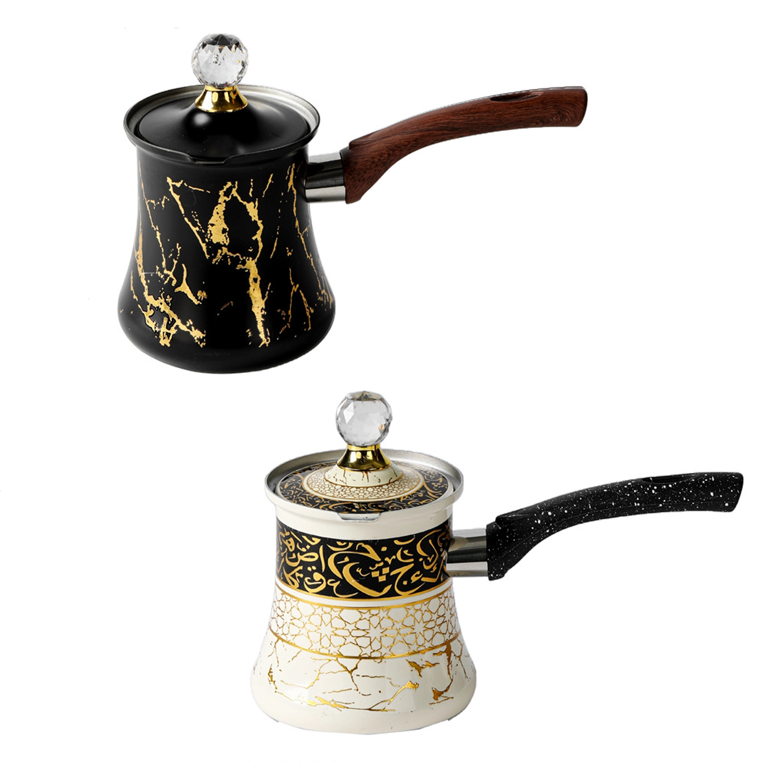 Cafetera Turca de Acero Inoxidable con Decoración Artesanal Vintage