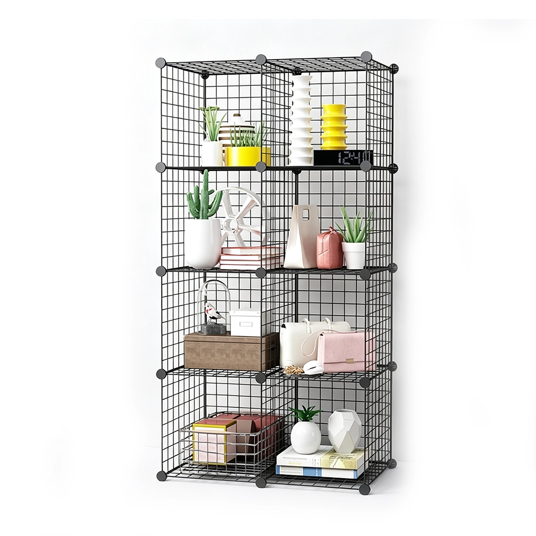 Estante de Malla de Hierro Organizador para Hogar 75x37x145cm