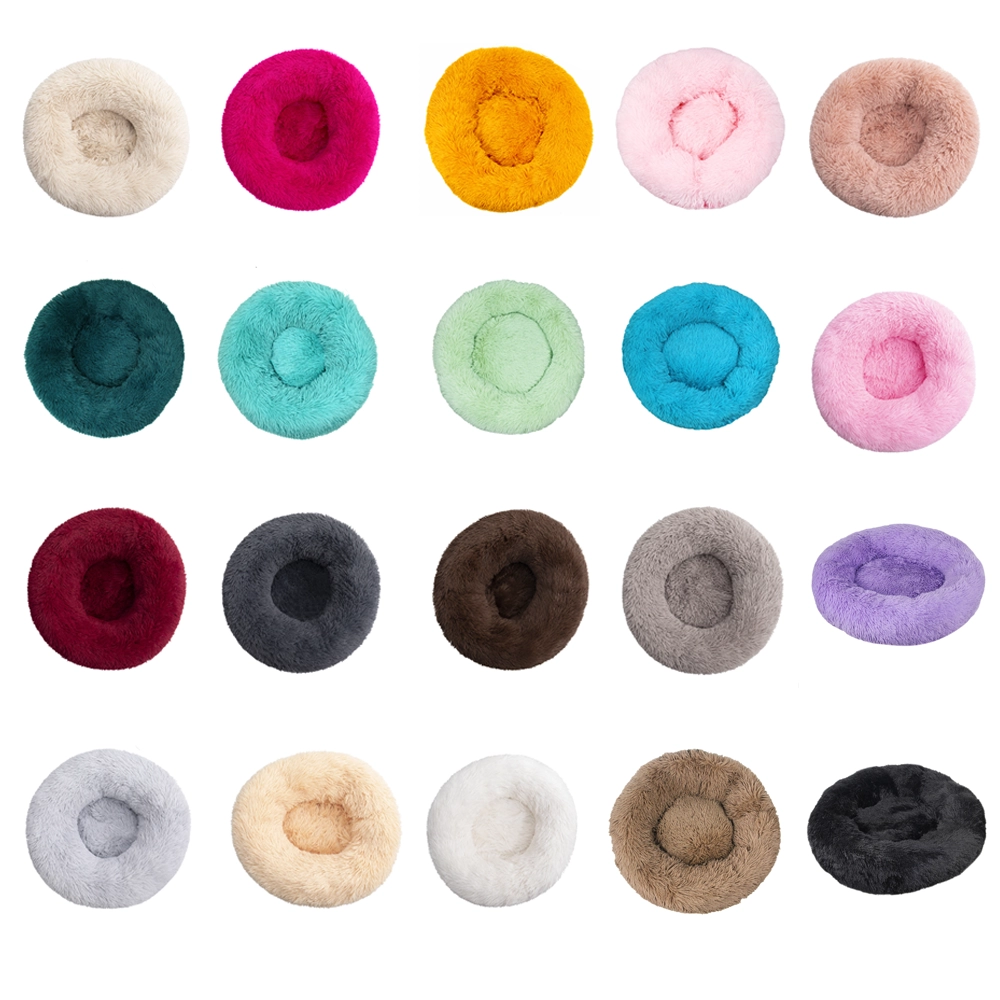 Cama Redonda para Mascota Peluche Invierno Cálido Tamaño Mediana 60cm