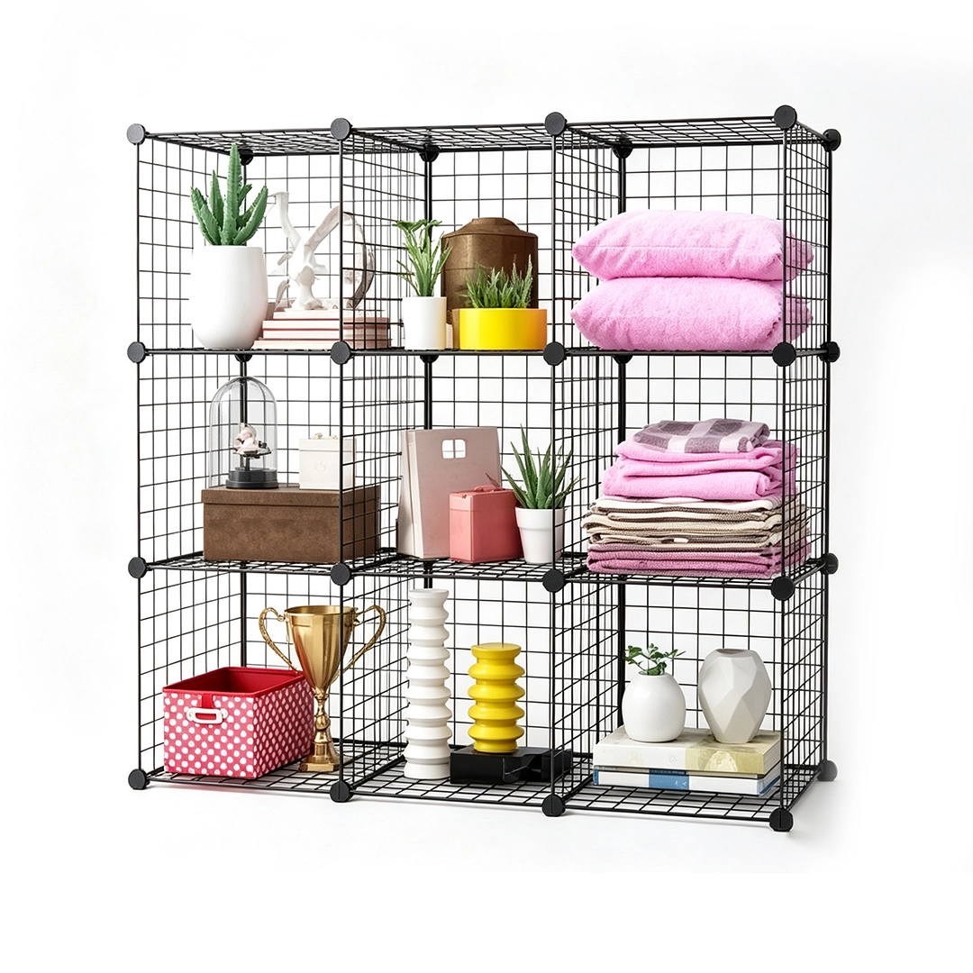 Estante de Malla de Hierro Organizador para Hogar 75x37x145cm