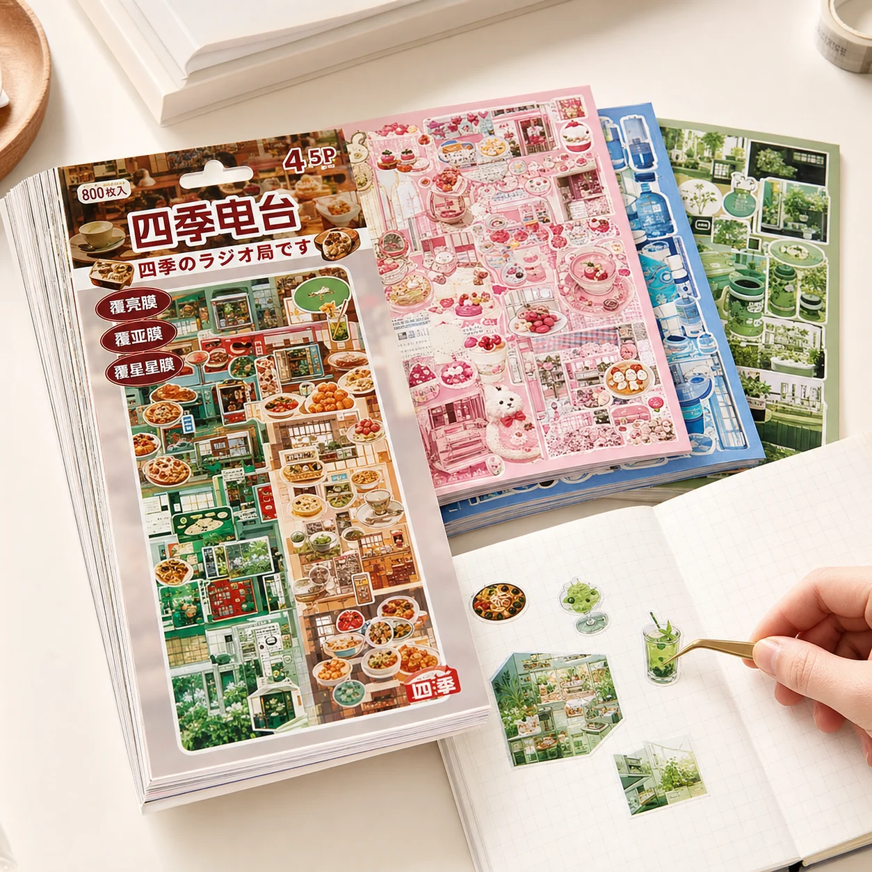 Libro de Stickers Troquelados Estilo Manga Retro para Scrapbooking image 1