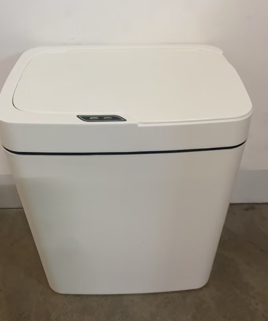 Cubo de basura inteligente, modelo recomendado, disponible en color blanco y verde oscuro, funciona con pilas (pilas no incluidas), potencia: 1,5W.